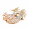 Shoes | Girl’s Sandals Princess Shoes Daily Party Junior Bridesmaid Shoes Pearl Rhinestone Butterfly Glitter Peep Toe Low Heel Shoes Gold – Girls