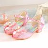 Shoes | Girl’s Sandals Princess Shoes Daily Party Junior Bridesmaid Shoes Pearl Rhinestone Butterfly Glitter Peep Toe Low Heel Shoes Gold – Girls