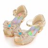 Shoes | Girl’s Sandals Princess Shoes Wedding Party Cosplay Peep Toe Junior Bridesmaid Shoes Bowknot Rhinestone Glitter Low Heel Shoes Silver – Girls