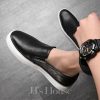 Shoes | Men’s Casual Shoes Loafers Daily Leather Shoes Black – Mens