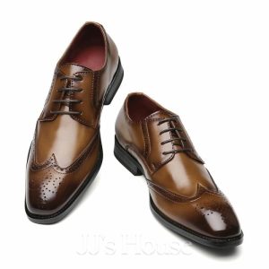 Shoes | Men’s Dress Shoes Brogues Derbies Wedding Work Leather Shoes Brown – Mens