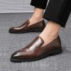 Shoes | Men’s Dress Shoes Loafers Wedding Work Faux Leather Shoes Brown – Mens