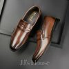 Shoes | Men’s Dress Shoes Loafers Wedding Work Leather Shoes Brown – Mens