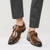 Shoes | Men’s Dress Shoes Monk Wedding Work Microfiber Leather Shoes Brown – Mens