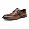 Shoes | Men’s Dress Shoes Monk Wedding Work Microfiber Leather Shoes Brown – Mens