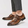 Shoes | Men’s Dress Shoes Monk Wedding Work Microfiber Leather Shoes Brown – Mens