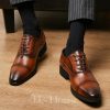 Shoes | Men’s Dress Shoes Oxfords Wedding Work Leather Shoes Brown – Mens