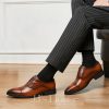 Shoes | Men’s Dress Shoes Oxfords Wedding Work Leather Shoes Brown – Mens