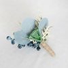 Something-Blue Accessories | 2 PCS Artificial Wedding Flowers Silk Roses Bridesmaid/Mother Boutonniere/Wrist Corsage Blue – Womens