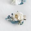 Something-Blue Accessories | 2 PCS Artificial Wedding Flowers Silk Roses Bridesmaid/Mother Boutonniere/Wrist Corsage Blue – Womens