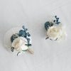 Something-Blue Accessories | 2 PCS Artificial Wedding Flowers Silk Roses Bridesmaid/Mother Boutonniere/Wrist Corsage Blue – Womens