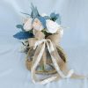 Something-Blue Accessories | Artificial Wedding Flowers Cascade Silk Roses Bridal Bouquets Blue – Womens