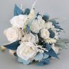 Something-Blue Accessories | Artificial Wedding Flowers Cascade Silk Roses Bridal Bouquets Blue – Womens