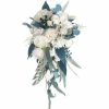 Something-Blue Accessories | Artificial Wedding Flowers Cascade Silk Roses Bridal Bouquets Blue – Womens