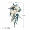 Something-Blue Accessories | Artificial Wedding Flowers Cascade Silk Roses Bridal Bouquets Blue – Womens