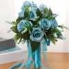 Something-Blue Accessories | Artificial Wedding Flowers Nosegay Silk Roses Bridesmaid/Bridal Bouquets Pink – Womens