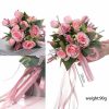 Something-Blue Accessories | Artificial Wedding Flowers Nosegay Silk Roses Bridesmaid/Bridal Bouquets Pink – Womens