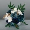 Something-Blue Accessories | Artificial Wedding Flowers Round Plastic Roses Bridesmaid/Bridal Bouquets White – Womens