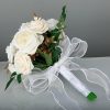 Something-Blue Accessories | Artificial Wedding Flowers Round Plastic Roses Bridesmaid/Bridal Bouquets White – Womens