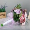 Something-Blue Accessories | Artificial Wedding Flowers Round Plastic Roses Bridesmaid/Bridal Bouquets White – Womens