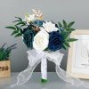 Something-Blue Accessories | Artificial Wedding Flowers Round Plastic Roses Bridesmaid/Bridal Bouquets White – Womens