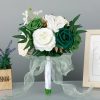 Something-Blue Accessories | Artificial Wedding Flowers Round Plastic Roses Bridesmaid/Bridal Bouquets White – Womens