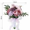 Something-Blue Accessories | Artificial Wedding Flowers Round Plastic Roses Bridesmaid/Bridal Bouquets White – Womens