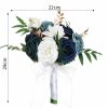 Something-Blue Accessories | Artificial Wedding Flowers Round Plastic Roses Bridesmaid/Bridal Bouquets White – Womens