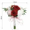 Something-Blue Accessories | Artificial Wedding Flowers Round Plastic Roses Bridesmaid/Bridal Bouquets White – Womens