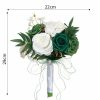 Something-Blue Accessories | Artificial Wedding Flowers Round Plastic Roses Bridesmaid/Bridal Bouquets White – Womens