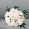 Something-Blue Accessories | Artificial Wedding Flowers Round Plastic Roses Bridesmaid/Bridal Bouquets White – Womens