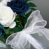 Something-Blue Accessories | Artificial Wedding Flowers Round Plastic Roses Bridesmaid/Bridal Bouquets White – Womens