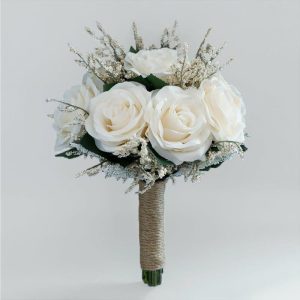 Something-Blue Accessories | Artificial Wedding Flowers Round Silk Roses Bridesmaid Bouquets Champagne – Womens