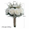 Something-Blue Accessories | Artificial Wedding Flowers Round Silk Roses Bridesmaid Bouquets Champagne – Womens