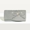 Something-Blue Accessories | Bowknot Girly Clutch Bags Silver – Womens