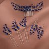 Something-Blue Accessories | Crystal Hair Pins & Hair Combs Sets Bridal Wedding Headpieces (Set of 5) Blue – Womens