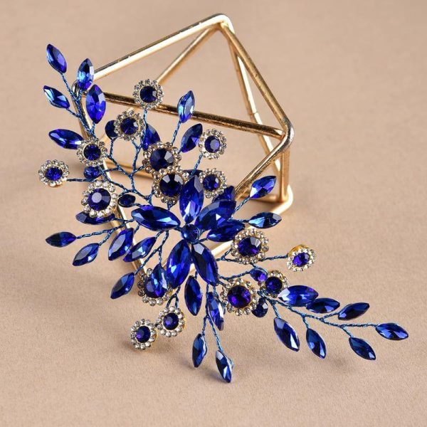 Something-Blue Accessories | Crystal Hair Vines Bridal Wedding Headpieces Blue – Womens