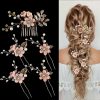 Something-Blue Accessories | Crystal Pearl Flower Leaf Hair Pins & Hair Combs Sets Bridal Wedding Headpieces (Set of 5) White – Womens