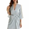 Something-Blue Accessories | Elegant Sexy Bride Robes Polyester Lingerie Set Robes Blue – Womens