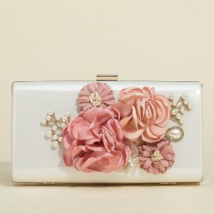 Something-Blue Accessories | Flower Elegant Clutch Bags White – Womens