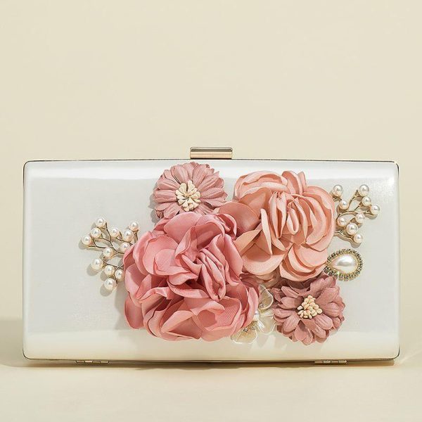 Something-Blue Accessories | Flower Elegant Clutch Bags White – Womens