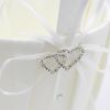 Something-Blue Accessories | Flower Girl Satin Flower Basket With Rhinestones/Ribbons Ivory – Womens