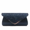 Something-Blue Accessories | Glitter Elegant Clutch Bags Dark Blue – Womens