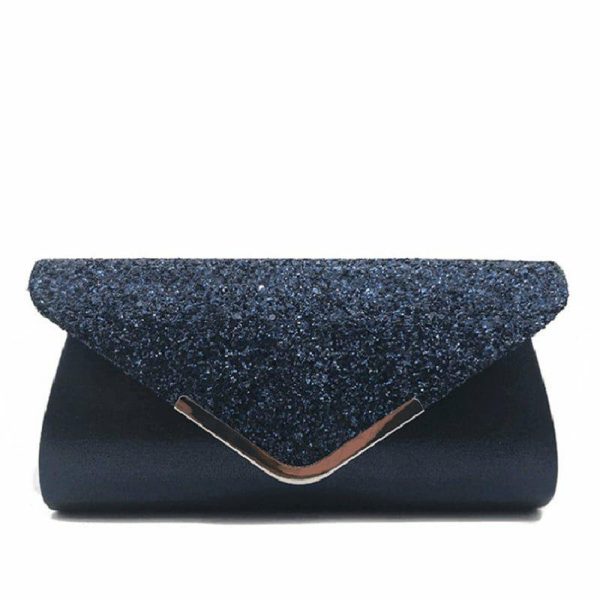 Something-Blue Accessories | Glitter Elegant Clutch Bags Dark Blue – Womens