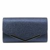 Something-Blue Accessories | Glitter Envelope/Metal Edge Clutch Bags Dark Blue – Womens