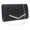 Something-Blue Accessories | Glitter Envelope/Metal Edge Clutch Bags Dark Blue – Womens