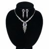 Something-Blue Accessories | Luxurious Rhinestone Tassels Drop Earrings Necklace Jewelry Sets Blue – Womens