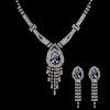 Something-Blue Accessories | Luxurious Rhinestone Tassels Drop Earrings Necklace Jewelry Sets Blue – Womens