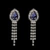 Something-Blue Accessories | Luxurious Rhinestone Tassels Drop Earrings Necklace Jewelry Sets Blue – Womens