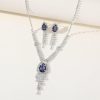 Something-Blue Accessories | Luxurious Rhinestone Tassels Drop Earrings Necklace Jewelry Sets Blue – Womens